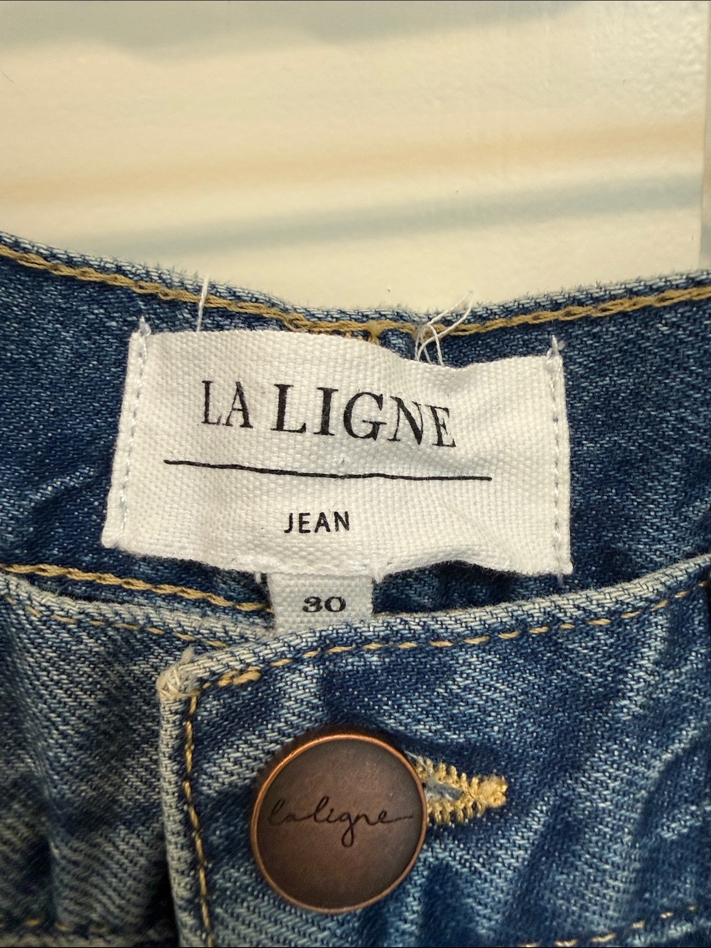 La Ligne Blue High-Waist Straight-Leg Jeans - Picture 2 of 4